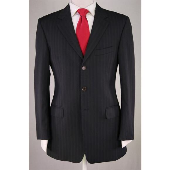 Paul Smith The Westbourne Black Textured Tonestripe 3-Btn Slim Fit Wool Suit 38R - Picture 2 of 12
